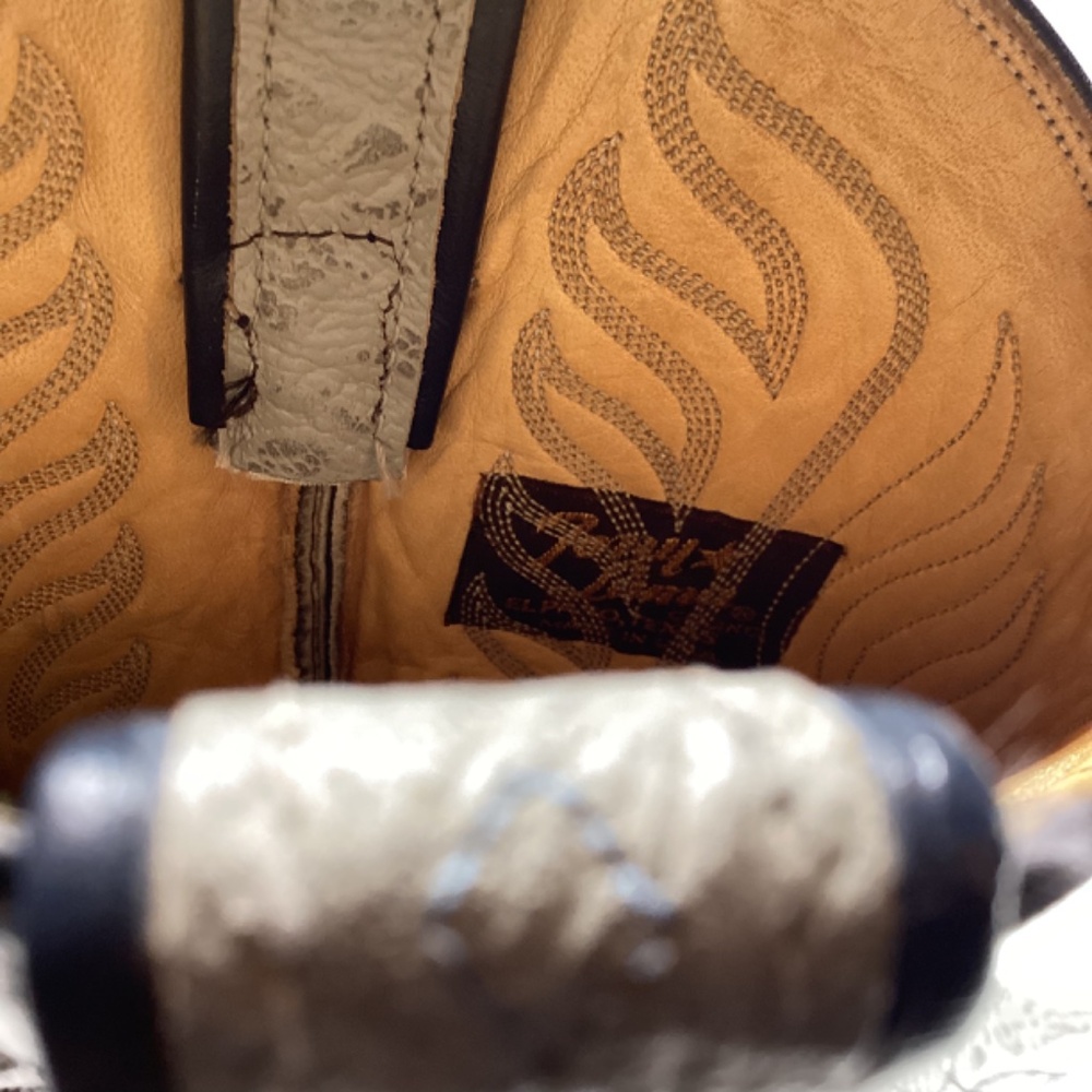 Tony Lama Cowboy Boots Men’s Western Gray Leather with Black Shaft Size 10.5 - Picture 13 of 14